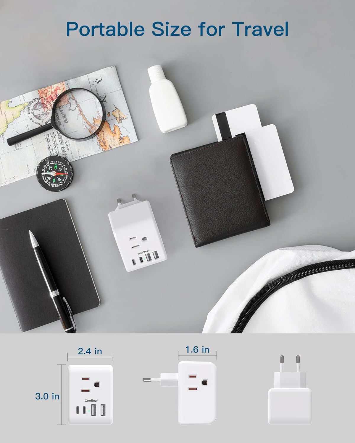 2 Pack European Travel Plug Adapter, VINTAR Foldable International Power Adapter with 2 AC Outlets 3 USB Charging Ports(2 USB C), Type C Power Adaptor to Most Europe Italy Spain France Iceland Germany - Image 5