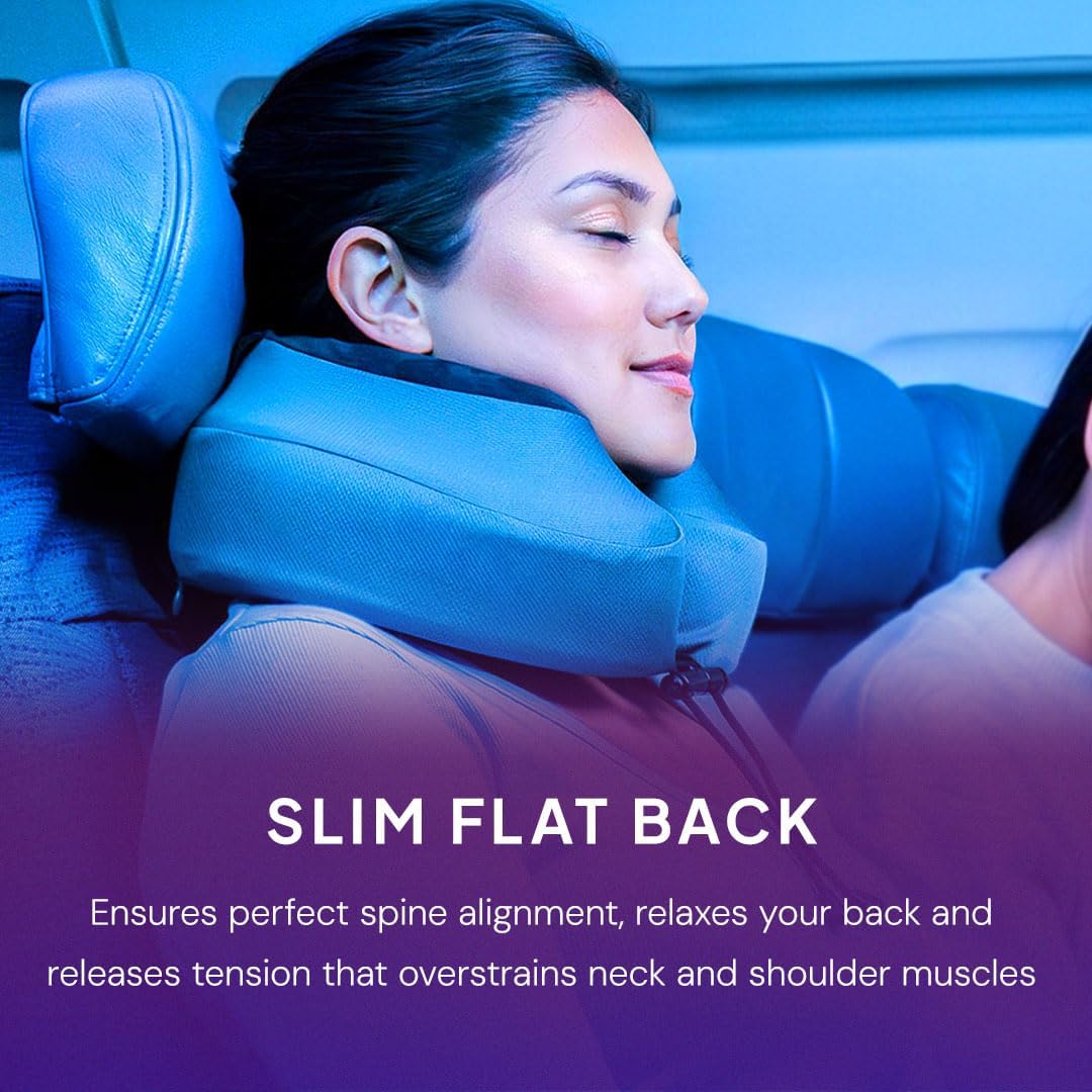 Cabeau Evolution S3 Travel Pillow - Memory Foam Neck Pillow for Airplane and Long Flights with Seat Straps for Head and Neck Support, 360 Degree Support (Steel Grey) - Image 6